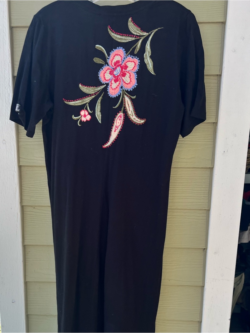 Johnny Was Libbi Trapunto T-Shirt Dress   Size  medium m embroidered black - Picture 7 of 8